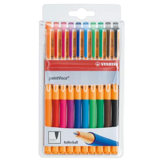 Stabilo&#xAE; PointVisco 10 Color Pen Wallet Set